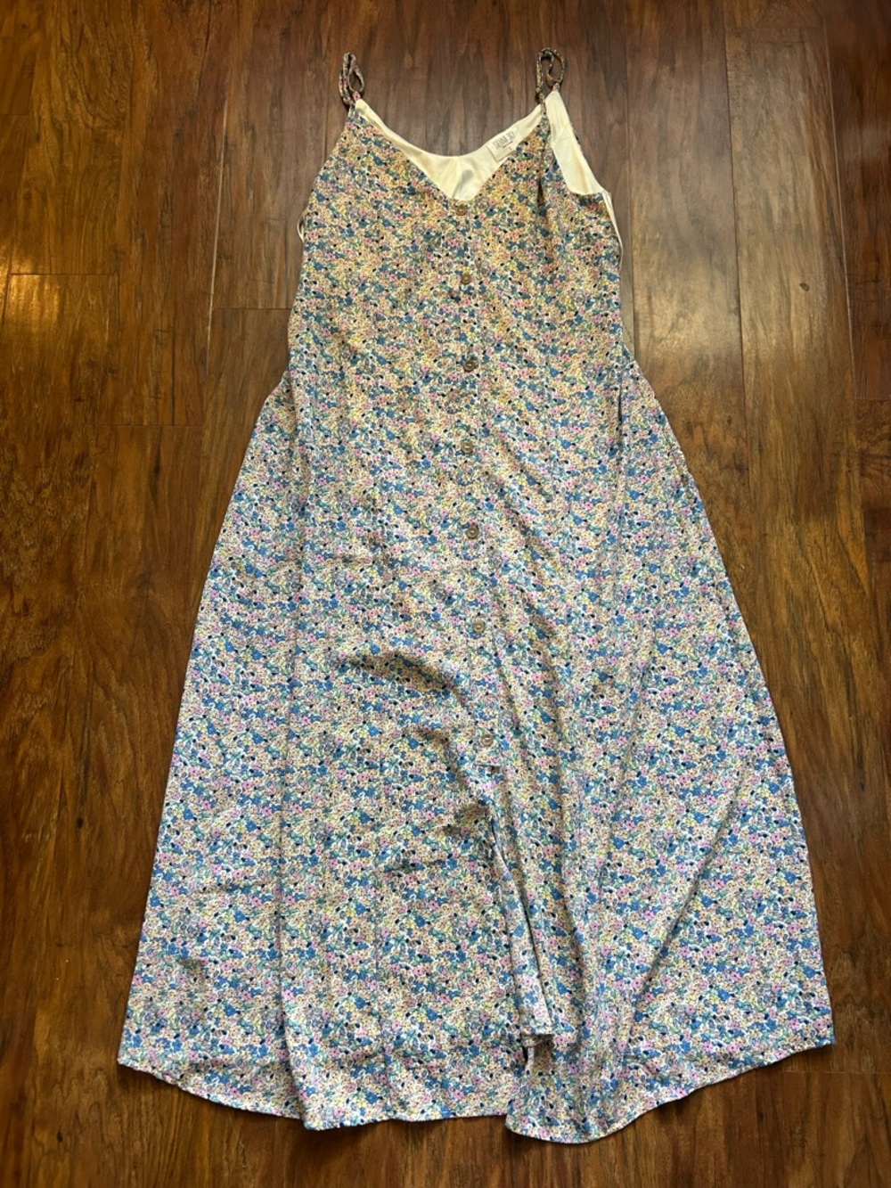 Sienna Sky Pastel Floral Slip Dress in Blue, Pink & Yellow
